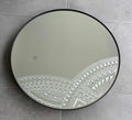 Hori.Inc Mirror Pasifika, 80cm round, hand-engraved Pasifika band