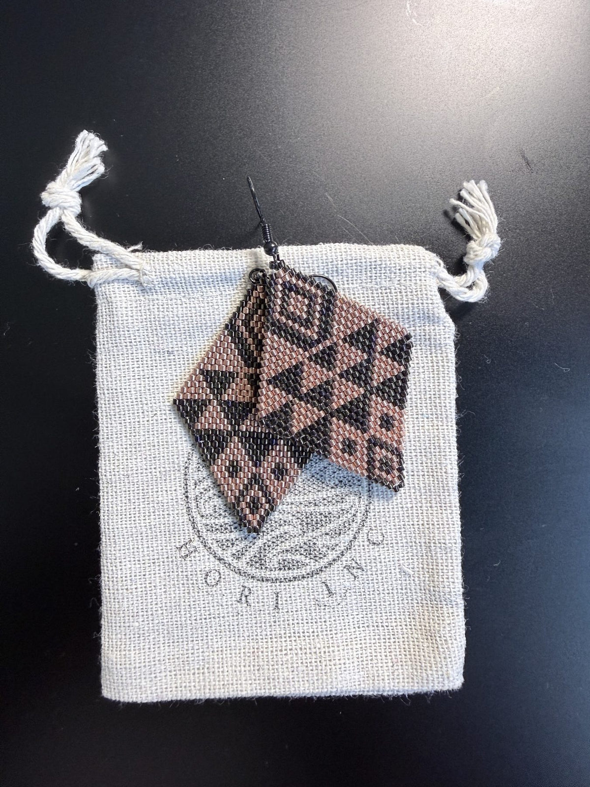 Hori.Inc beaded earrings, Mānuka