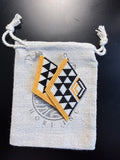 Hori.Inc beaded earrings, Kōwhai