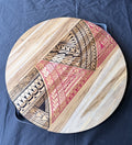 Hori.Inc Pasifika platter with handles, red and black hand-painted pattern