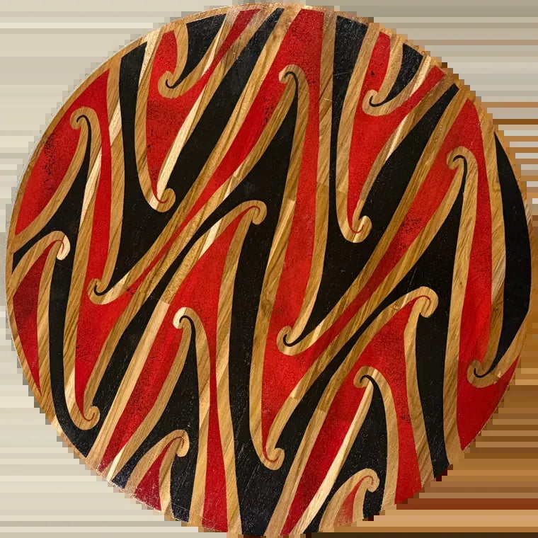 Kōkōwai red kōwhaiwhai board with a name preview