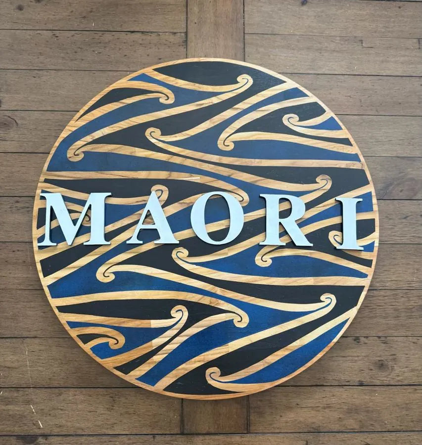 Moana blue Ingoa name board reading Māori